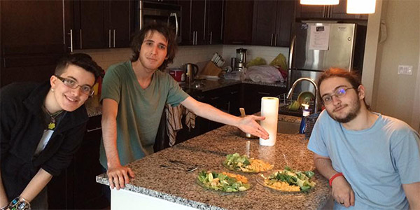 Gersh Experience Students Hanging out in the Kitchen of their Apartment